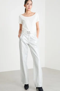 Pantalone laminato - Argento