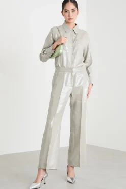 Pantalone laminato - Argento