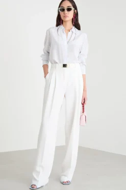 Pantalone lungo in cady - Bianco