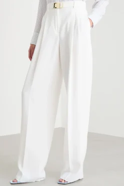 Pantalone lungo in cady - Bianco