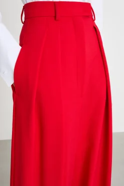 Pantalone oversize in doppia tela - Rosso
