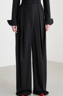 Pantalone palazzo a vita alta - Nero