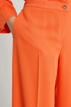 Pantalone palazzo con piega centrale - Arancione