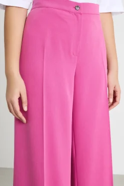 Pantalone palazzo con piega centrale - Fuxia