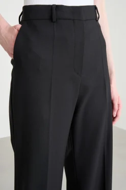 Pantalone palazzo con piega stirata - Nero