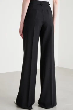 Pantalone palazzo con piega stirata - Nero