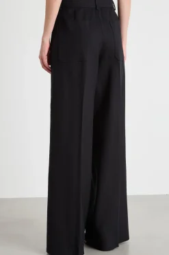 Pantalone palazzo con pinces - Nero