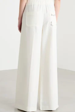 Pantalone palazzo con stampa - Bianco Nero