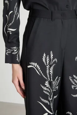 Pantalone palazzo con stampa - Nero Bianco