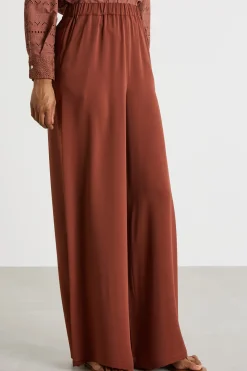 Pantalone palazzo fluido - Marrone