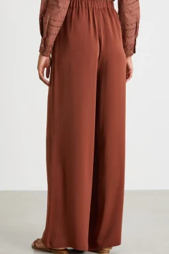 Pantalone palazzo fluido - Marrone