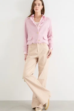 Pantalone palazzo in bull - Beige