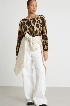 Pantalone palazzo in bull - Bianco