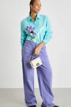 Pantalone palazzo in bull - Lilla