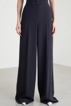 Pantalone palazzo in cady - Blu