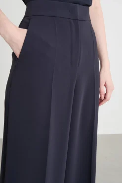 Pantalone palazzo in cady - Blu
