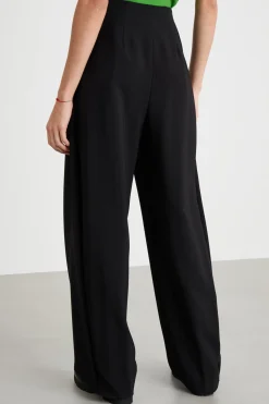 Pantalone palazzo in cady - Nero