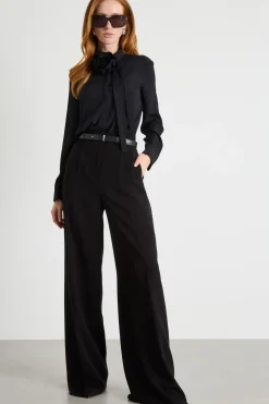 Pantalone palazzo in cady - Nero