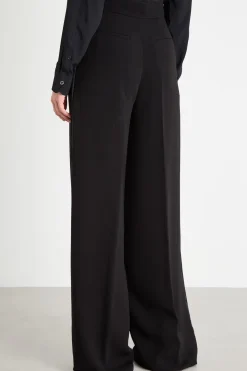 Pantalone palazzo in cady - Nero