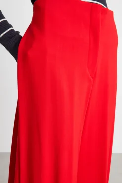 Pantalone palazzo in cady - Rosso