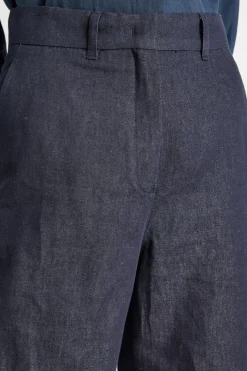 Pantalone palazzo in drill - Blu