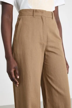 Pantalone palazzo in drill - Marrone