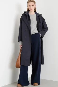 Pantalone palazzo in jersey - Blu