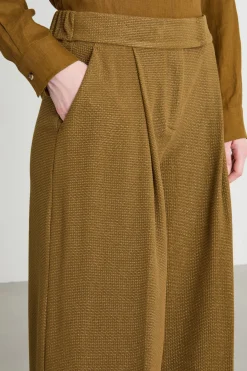 Pantalone palazzo in jersey jacquard - Verde