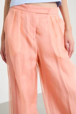 Pantalone palazzo in organza - Rosa