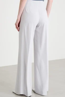 Pantalone palazzo in raso opaco - Bianco