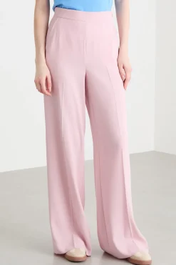 Pantalone palazzo in raso opaco - Rosa