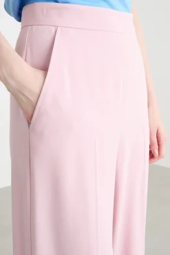 Pantalone palazzo in raso opaco - Rosa