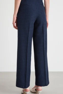 Pantalone palazzo in stuoia - Blu