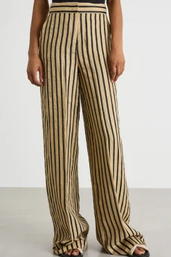 Pantalone palazzo stampato - Cammello Nero