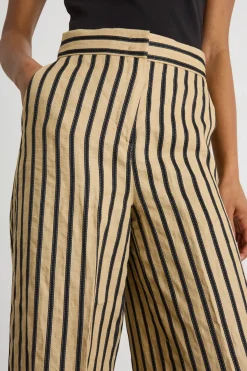 Pantalone palazzo stampato - Cammello Nero
