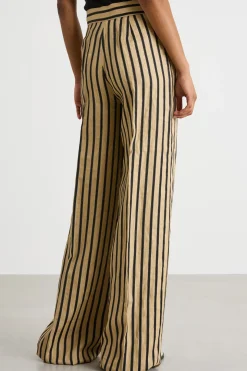 Pantalone palazzo stampato - Cammello Nero
