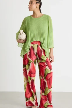 Pantalone palazzo stampato - Rosa