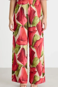 Pantalone palazzo stampato - Rosa