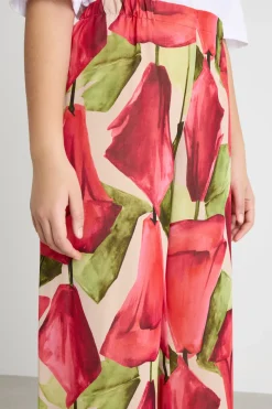 Pantalone palazzo stampato - Rosa