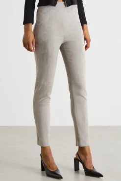 Pantalone skinny con tagli e impunture - Grigio