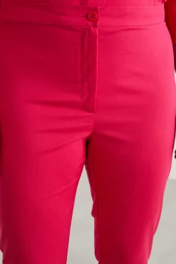 Pantalone skinny in popeline - Fuxia