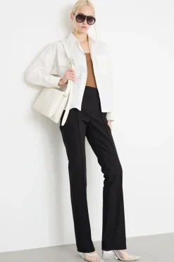 Pantalone slim a vita bassa - Nero