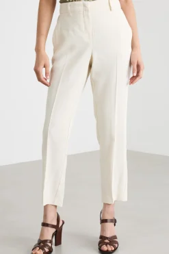 Pantalone slim con inserto elastico - Bianco