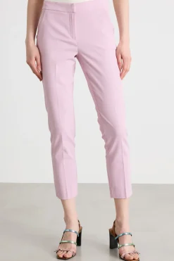Pantalone slim in faille stretch - Rosa