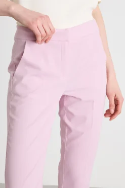 Pantalone slim in faille stretch - Rosa