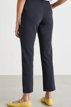 Pantalone slim in tessuto doppio - Blu