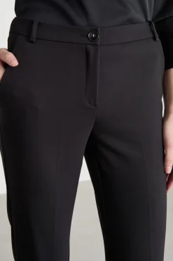 Pantalone slim in tessuto doppio - Nero