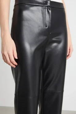 Pantalone slim in tessuto spalmato - Nero