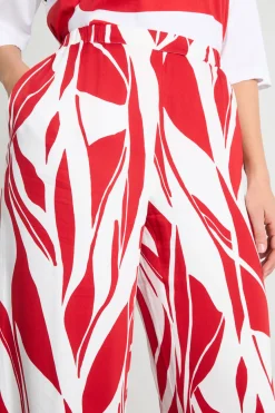 Pantalone stampato con tasche - Rosso Bianco