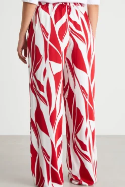 Pantalone stampato con tasche - Rosso Bianco